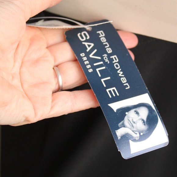 Vintage 1990s Dress, New with Tags Rena Rowan for Saville Black Sheath - Picture 9 of 10